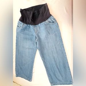Gap wide leg maternity jeans cropped leg with secret fit belly